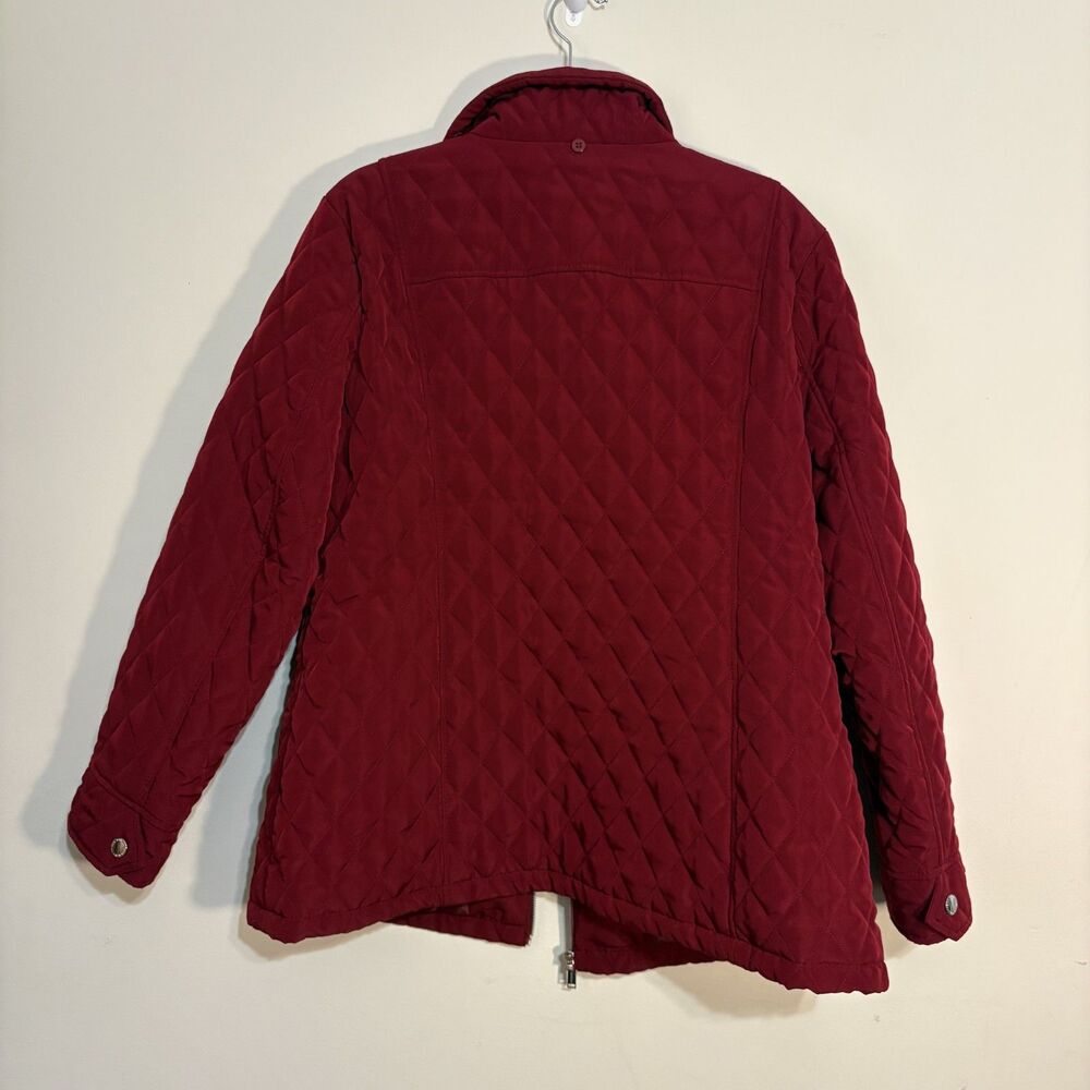 London Fog Women's Quilted All Weather Quilted Jacket Burgandy XL - No Hood - Picture 2 of 9